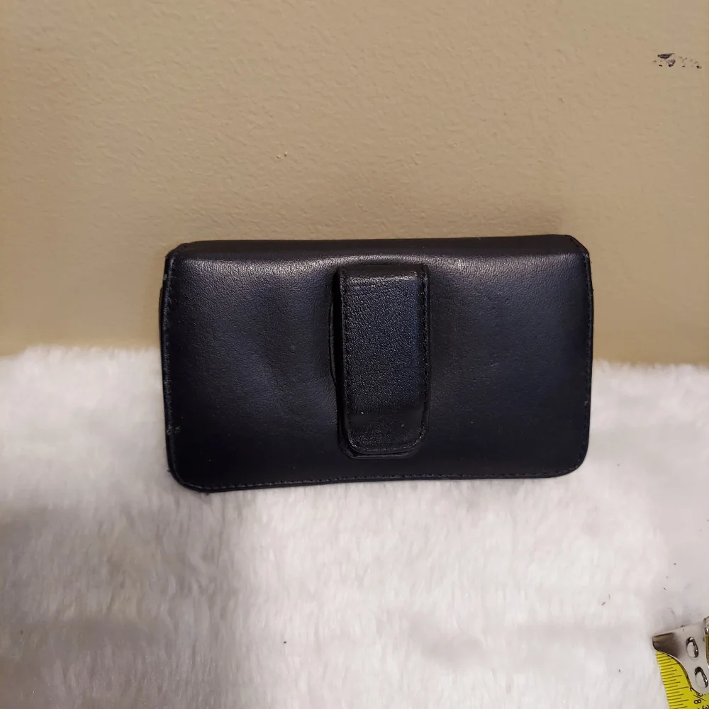 Leather clip phone case.